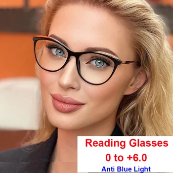 Kacamata Baca Mata Kucing Wanita 2022 Kacamata TR90 Bingkai Kacamata Presbiopia Leesbril Dames +1.5 +2.0 +2.25 +3.5 Anti Cahaya Biru