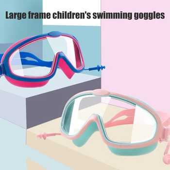 Kacamata Renang Anak-anak Dapat Disesuaikan Kacamata Renang Tahan Air Kacamata Renang Anti Kabut untuk Anak Laki-laki Perempuan Menyelam Selancar dengan Penyumbat Telinga