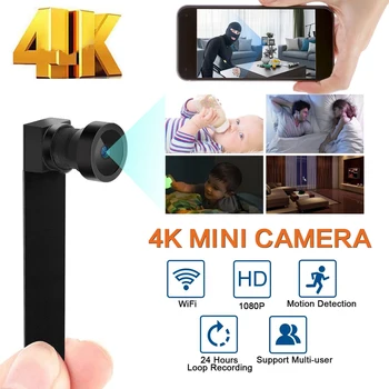 Kamera WIFI Mini Rahasia Full HD 1080P Tampilan Jarak Jauh Keamanan Nirkabel Perekam Audio Video Kamera 4K Camcorder Bodi Mikro Kartu Tersembunyi