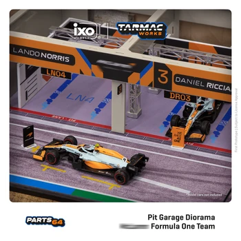 Karya Aspal 1: 64 MCL F1 Formula Satu Diecast Pit Garasi Diorama Koleksi Model Mobil Miniatur Mainan Carros