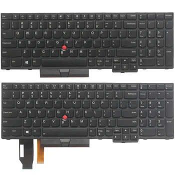 Keyboard AS Laptop Baru untuk Lenovo ThinkPad E580 E585 E590 E595 T590 P53S L580 L590 P52 P72 P53 P73 AS Hitam dengan Lampu Latar