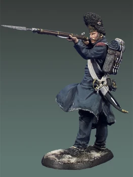 Kit Perakitan Model Figur Resin 54mm Mainan Diy Resin Tidak Dicat Grenadier Penjaga Prancis Perang Napoleon