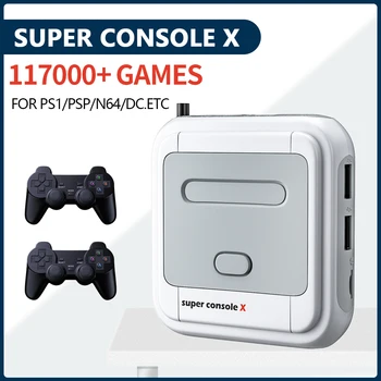Konsol Permainan Video Konsol Super X Emulator 50 Bawaan Dengan 90000 + Game Kotak Permainan Retro Untuk PSP/PS1/MD / N64 Dukungan WiFi HD Out