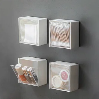 Kotak Penyimpanan Terpasang Di Dinding Desain Kulit Kerang Tempat Penyimpanan Kapas Plastik Holder