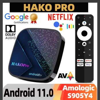 Kotak TV Pintar HAKO Pro 2023 Android 11 Amlogic S905Y4 Kotak TV 4GB/64GB 2G / 16GB Dukungan Bersertifikat Google Netflix AV1 Dolby Wifi Ganda