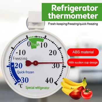 Kulkas Freezer Thermometer Kulkas Pendingin Pengukur Suhu Rumah Dapur Aksesori Alat dengan Cangkir Hisap
