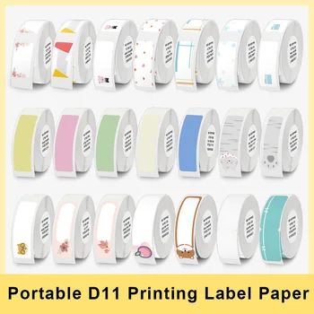 Label Pencetakan D11 Multiwarna untuk Printer Label Nirkabel Niimbot D11 D110 Kertas Label Termal Tahan Air Anti-Minyak Tahan Sobek