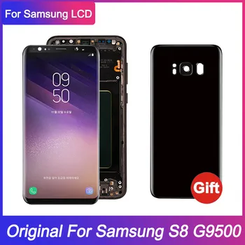 LCD Asli untuk Samsung Galaxy S8 LCD G950F G950 G950U dengan Bingkai Layar Sentuh Rakitan Layar Sentuh