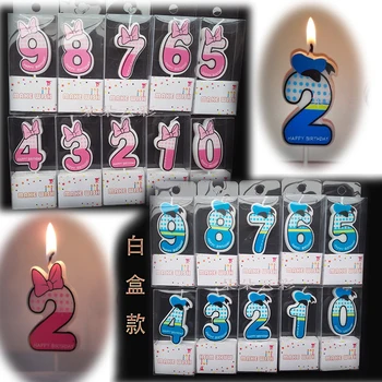 Lilin Ulang Tahun Dekorasi Pesta Tikus Nomor Lilin Hiasan Kue Toppers untuk Rumah Lilin Hadiah Anak-anak Bendera Kue DIY