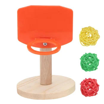 Mainan Burung Mainan Bola Basket Set Burung Beo Permainan Ring Mini Edukasi Menembak Kandang Kunyah Pelatihan Kecerdasan Trik Mendidik Gigitan