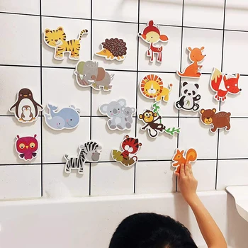 Mainan Kamar Mandi Anak-anak Bak Mandi Pasta EVA Lembut Teka-teki Stiker DIY Pendidikan Awal Mainan Set Mandi Hewan Laut Busa Menyenangkan Anak-anak Tidak Beracun