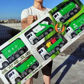 Mainan Mobil Besar Truk Sampah Truk Pemadam Kebakaran Raksasa Kota Set Mainan Anak Besar untuk Anak Laki-laki Hadiah Pendidikan Kendaraan Teknik