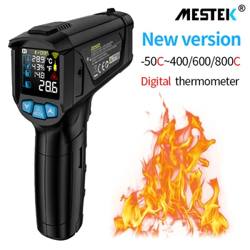 MESTEK Infrared Thermometer IR Series 800 derajat atau 1472 Fahrenheit Pengukur Suhu Tinggi Layar Warna-warni Termometer Digital
