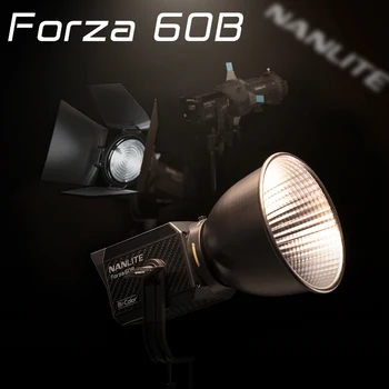 Nanguang Nanlite Forza 60 60B Lampu Fotografi LED 60W 2700K-6200K Lampu COB Monolight Luar Ruangan Lampu Strobo Flash Dua Warna