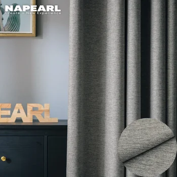NAPEARL 1 Buah Solid Drops All Match Tirai Dekorasi Rumah untuk Jendela Ruang Tamu Tirai Benang Dapur Pastoral Modern Halus