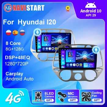 NAVISTART Android 10 untuk Hyundai I20 2008 2009 2010 2012 Navigasi GPS Multimedia Radio Mobil Carplay 2 Din WIFI 4G Tanpa Pemutar DVD