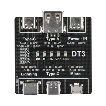 Papan Deteksi On-Off Kabel Data USB untuk Port Micro Type-C Penguji Kabel USB DT3 Deteksi Cepat Ringan Tahan Lama