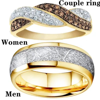 Pasangan Fashion Cincin Baja Tahan Karat Cincin Zirkon Silang Cincin Pertunangan untuk Wanita Perhiasan Baja Tahan Karat Hadiah Ulang Tahun Pesta