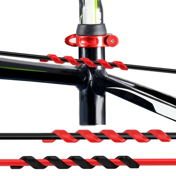 Pelindung Rumah Kabel Rem Sepeda Selang Roda Gigi Rem Luar Karet Silikon Fleksibel Pembungkus Spiral Pelindung Kawat Kabel Berliku
