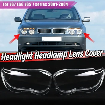 Penutup Lensa Lampu Depan Mobil Samping Penutup Kaca Cangkang Naungan Lampu Depan untuk-BMW E67 E66 E65 Seri 7 2001-2004