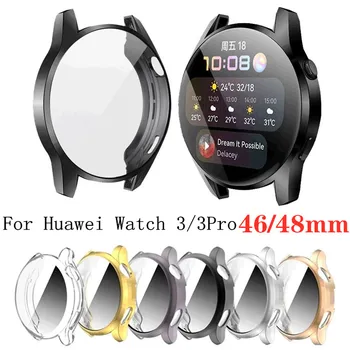 Penutup Pelindung Layar untuk Huawei Watch 3/4 Pro Casing Pelindung TPU 46mm 48mm untuk Huawei Watch GT3 Pro Penutup Bumper Pelindung