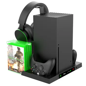 PG-XBX023 Xbox Series X Host Pengisi Daya Multifungsi Basis Kipas Pendingin Pegangan Kursi Pengisi Daya Tipe C Dengan Dudukan Headphone