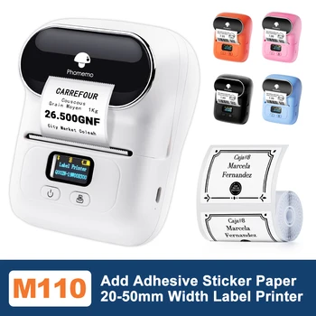 Phomemo M110 Self-adhesive Smart Thermal Label Printer untuk Bisnis, Label Kode Batang, Label Harga, Alamat Printer Stiker Nirkabel