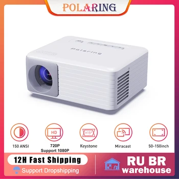 Polaring N2 720P Mendukung Proyektor Digital 1080P Proyektor Video Keystone Pemfokusan 5000 Lumens Layar Permainan Rumah Proyektor Berkemah