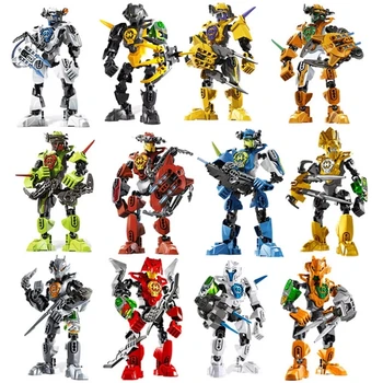 Prajurit Bintang Tentara Bionicle Pahlawan Pabrik Surge Evo Stringer Robot Angka Blok Bangunan Batu Bata Mainan Anak-anak