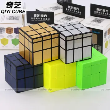 QiYi XMD Cermin Kubus 3X3 Puzzle Cast Dilapisi Blok Kuning Hijau Permukaan Khusus Teka-teki Logika Magico Cubo 3X3X3 Twist Kebijaksanaan Mainan