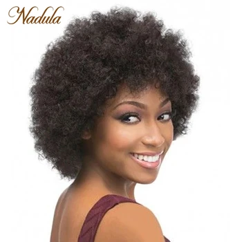 Rambut Nadula Wig Rambut Manusia Pendek Untuk Wanita Wig Keriting Keriting Afro Brasil Wig Bob 6 Inci Wig Mesin Rambut Remy Wig