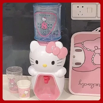 Sanrio Kawaii HelloKitty Dispenser Air Asrama Kartun Siswa Dispenser Air Mini Rumah Anak-anak Mainan Dispenser Air Tekan