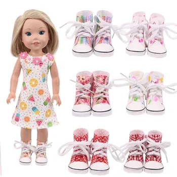 Sepatu Boneka 1/6 Sepatu Boneka BJD Blythe Sepatu Bot Kanvas Tinggi Atas 5Cm Untuk Boneka Amerika 14.5 Inci & Boneka BJD EXO&Mainan Boneka 32-34Cm