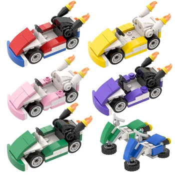 Seri Game Balap Karting Mobil Moc Model Bata Kompatibel Action Figure DIY Blok Bangunan Mainan Anak-anak untuk Hadiah Ulang Tahun Anak-anak