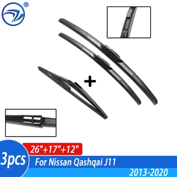 Set Bilah Penghapus Kaca Depan & Belakang Wiper Untuk Nissan Qashqai J11 2013 2014 2015 2016 2017 2018 2019 2020 26