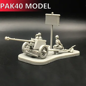 Skenario 4D 1:72 PAK40 Merakit Model Meriam Teka-teki Membangun Koleksi Batu Bata Adegan Permainan Sandpan