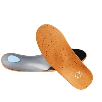 Sol Dalam Ortotik Kulit PU untuk Penyangga Lengkung Kaki Datar Sol Sepatu Ortopedi Bantalan Kaki Cocok Sol Kaki O/X Sol Bantalan Kaki