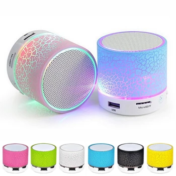 Speaker Bluetooth Mini Speaker Nirkabel Subwoofer TF LED Warna-warni Speaker Stereo Luar Ruangan Kolom Suara Musik MP3 untuk Ponsel Cerdas
