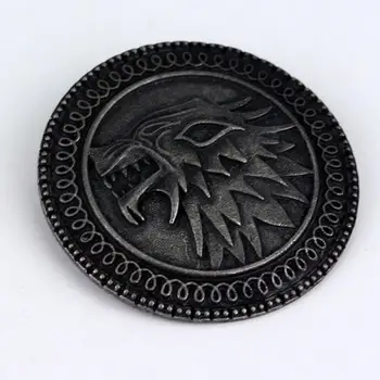 Stark Bros Dire Wolf Perisai Pin Rumah Jon Winterfell Lannister Antik Antik Baru Perhiasan Pria Grosir