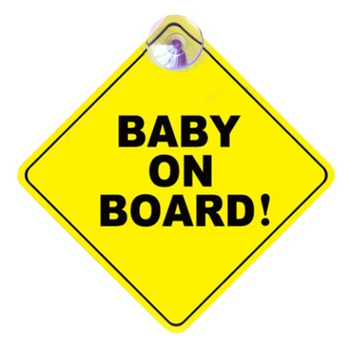 Stiker Mobil Stiker TANDA KESELAMATAN PERINGATAN Bayi Di Papan dengan Pengisap untuk Stiker Jendela Kendaraan Mobil Aksesori Mobil Gaya