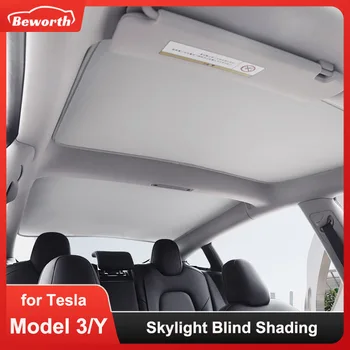 Sunroof Skylight untuk Tesla Model 3 Y 2021-2023 Split Upgrade Gesper Kerai Pelindung Matahari Jaring Pelindung Buta Depan Atap Kaca Jaring Pelindung Buta Belakang
