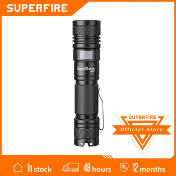 Superfire A2 / S 15W XHP50 Senter Kuat Senter Ultra Terang Zoom EDC USB Isi Ulang Berkemah Memancing Berburu Lanterna