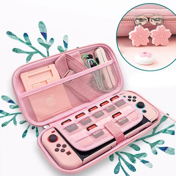 Tas Penyimpanan Portabel Sakura 2021 untuk Tas Travel Membawa Bunga Sakura untuk Aksesori Game Nintendo Switch / Switch lite