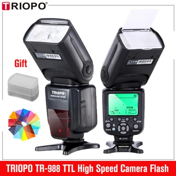 Triopo TR988 TTL HSS Sinkronisasi Kecepatan Tinggi Kamera Speedlite Flash untuk Canon dan Nikon 6D 60D 550D 600D D800 D700 Kamera SLR Digital