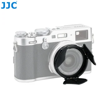 Tutup Lensa Otomatis Kamera JJC Pelindung Lensa Otomatis Perak Hitam Penahan Sendiri untuk Fujifilm X100V X100T X100F X100S X70 X100