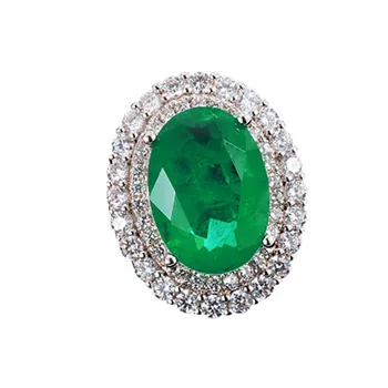 Vintage Oval 10*14 Mm Ruby Topaz Emerald Pernikahan Pertunangan Berlian Karbon Tinggi Cincin Hadiah Perhiasan untuk Wanita Aksesoris
