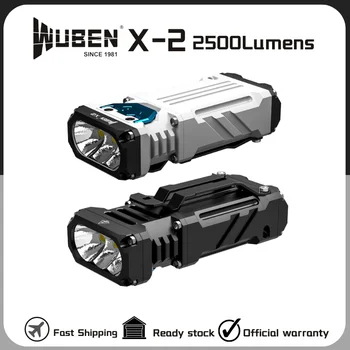 WUBEN X-2 Senter Ultra-Ringkas Isi Ulang Tipe-C 2500 Lumen 6 Mode Pencahayaan Lampu Troch