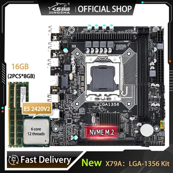 X79 LGA 1356 Kit Papan Utama Set Kombo Xeon E5 2420 V2 CPU 2*8G=16 GB DDR3 Memori Ram ECC REG NVME M. 2 X79A Papan Utama