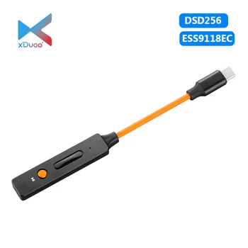 xDuoo Link DSD256 Digital Portabel DAC Headphone Amplifier Tipe-C Ponsel USB Decoding Kabel Amp Dukungan 32Bit / 384kHz