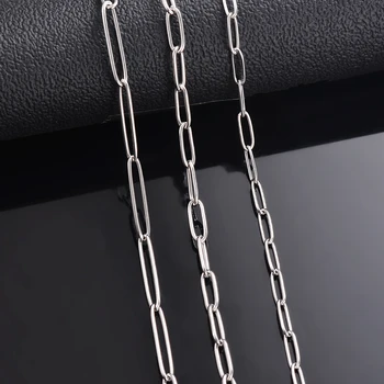 1 PC Stainless Steel Besar Panjang Cross O Rantai Kalung untuk Wanita Pria DIY Perhiasan Gelang Kalung